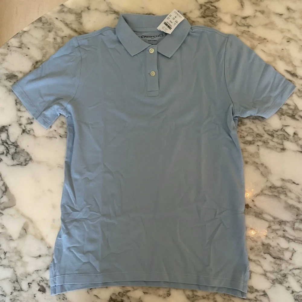 NWT Crewcuts Kids' piqué polo Sz 12 Faded Chambray - Picture 6 of 9